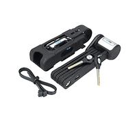 Ferrestock FSKCAN007 Folding Padlock Made of Hardened Steel with Nickel Coating, 2 Security Keys, Rubber Holder, Lock, 80 cm Length, Safety Level 11/15, Black, 80cm