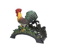 Ferrestock FSKPM015 Vintage Metallic Wall Hose Holder, Made of Wrought Iron, Vivid Colours with Rooster Design, 210 x 110 x 250 mm