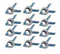 Ferrestock FSKPRS101 12pcs Spring Loaded Clamping Clamps, Non-Slip Handle, Swivel Jaws, Extra Strong Spring, Max Opening 39mm, Depth 40mm