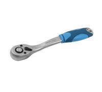 Ferrestock FSKSOC038 3/8" Chrome Vanadium Steel Ratchet with 72 Teeth for Shorter Roads, Socket Change System with Release Button and Rubber Handle