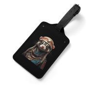 Ferret Ancient Egyptian Leather Luggage Tags for Suitcases with Name ID Card Travel Bag Tag Noticeable Baggage Labels