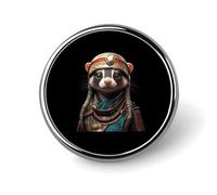 Ferret Ancient Egyptian Round Metal Badges Decorative Brooches Fashionable Lapel Pin for Hat Backpack Clothing