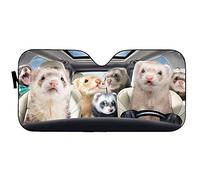 Ferret Big Family Front Windshield Sunshade Keep Cooler Car Windscreen Sunshade Heat Protection Car Window Covers Universal For Cars Va-Ns Vans S