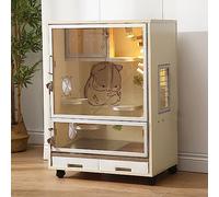 Ferret Cage Large Heavy-Duty Steel Wire Small Animal Habitat with Doors and Removable Tray for Chinchillas, Guinea Pigs, and Rats
