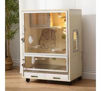 Ferret Cage with Removable Tray and Wide Platforms - Prevent Escape, Anti-Chewing, Easy to Clean for Chinchillas, Guinea Pigs, Rabbits, and Large Hamsters