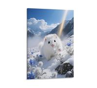 Ferret Canvas Wall Art Snow Print On Canvas Modern Artwork for Living Room Home Office Decoration Gift 12x18inch(30x45cm)