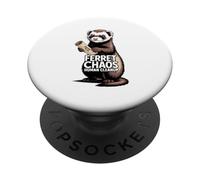 Ferret Chaos Human Cleanup Mischief Plan Humor PopSockets Adhesive PopGrip