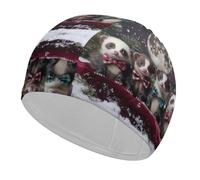 Ferret Chrismtas Night Elastic Swimming Cap Unisex Waterproof Bath Caps Lightweight Swim Hat Gifts for Swimmers