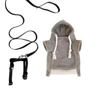Ferret Clothes | Adjustable Hooded Sweater Costume - Soft Pet Sweater | for Small Animals like Hamster, Rabbit, Puppies, Bunnies, and Outdoor Walks