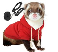 Ferret Clothes Warm Soft Hamster Outfits with Harness | Small Animal Ferret Sweater for Squirrels Chinchilla Chihuahua Cat Pet