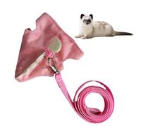 Ferret Harness - Adjustable Small Bunny Harness and Leashes Set, Soft Cute Small Pets Clothes for Daily Walking Chinchilla Photography Outdoor Adventure Jogging Kittens