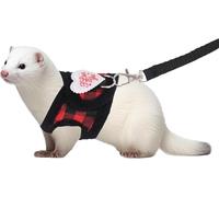 Ferret Harness and Leash Set Adjustable Soft Vest with Durable Escape Resistant Perfect for Squirrel Rabbits Guinea Pigs Hamsters Kittens (Red,S)