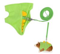 Ferret Harness and Leash Set, Dinosaur Shaped Small Animals Vest Bunny Harness Outdoor Walking Accessories for Ferret Rabbit Hamster Guinea Pig Kitten Puppy Tiny Pet