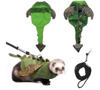 Ferret Harness Leash Set Adjustable Dinosaur Cosplay Halloween Costume Vest for Small Animal Rabbits Beard Dragon Guinea Pig Cat Squirrel (S)
