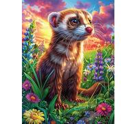 Ferret in A Magical Meadow 500 Piece Jigsaw Puzzle for Adults Teens Science Fiction Magical Dream Gaming Break Activity Mental Reset Colourful Design Great Gift for Gamers 500 PCS
