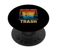 Ferret Lover Vintage Let's Talk About Trash Raccoon PopSockets Adhesive PopGrip