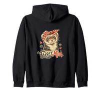 Ferret Mom Hearts Zip Hoodie