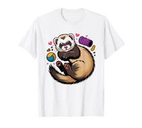 Ferret Mom Retro Silhouette Shoulder Women Mama Lover Owner T-Shirt