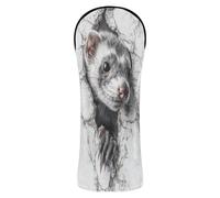 Ferret Mouse Marle Wall 3D Golf Cover Waterproof Headcovers with Number Tags for Driver Fairway Hybrid Wood