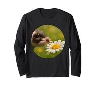 Ferret Nose Daisy Macro Photo Long Sleeve T-Shirt
