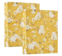 Ferret Oregano Lightgoldenrodyellow Memorial Day_2 notebook binders 1 and a half inch round rings binders with pockets 1/2 pack aesthetic binder 200 sheets