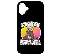 Ferret Professional Troublemaker Funny Owner Lover Mom Dad Case for iPhone 16 Plus