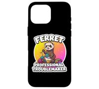 Ferret Professional Troublemaker Funny Owner Lover Mom Dad Case for iPhone 16 Pro Max