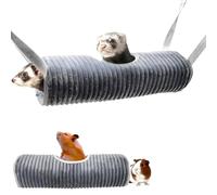 Ferret Rat Hammock Hamster Hanging Tunnels Tubes for Cage - Soft Guinea Pig Hideout Bed, Chinchilla Hammock for Small animals,GuineaPig,Ferret, Kitten,Squirrel,Chinchilla,Rat,Parrot (Tunnel-Grey)