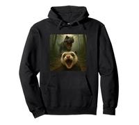 Ferret Selfie T-Rex Dinosaur Chase Funny Humor Pullover Hoodie