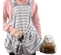 Ferret Sling Carrier - Fleece Small Pet Carrier Bag Soft Breathable Hands Free Shoulder Front Chest Apron Bonding Pouch Accompany Carrier for Small Dog Cat Ferret Rabbit (Grey)