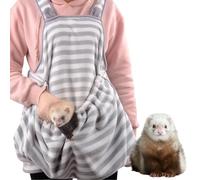 Ferret Sling Carrier - Fleece Small Pet Carrier Bag Soft Breathable Hands Free Shoulder Front Chest Apron Bonding Pouch Accompany Carrier for Small Dog Cat Ferret Rabbit (Grey)