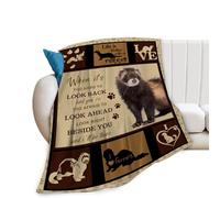 Ferret Throw Blanket Cute Ferret Lovers Blankets Ultra Soft Warm Flannel Fleece Lightweight Fuzzy Decor Gifts for Women Men Girls Boys 50"x40"