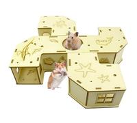 Ferret Tunnel - 220g Feret Tunnel, Hamsters Foraging Toys, Corrugated Tunel For Small Animals | Wooden House Puzzle Games Pet Toys For Chinchilla Ferret Bunny, Hedgehog, Gerbi,l Small Animal