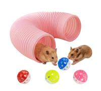 Ferret Tunnel Interactive Toy for Small Animals with Bell | Hamster tunnel tube for pets such as gerbils, rabbits, ferrets and squirrels in the inner cage