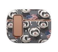 Ferret U.S. Flag Funny Headphone Cases Covers Compatible for AirPods Pro 2 Earbud Protective Box