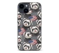 Ferret U.S. Flag Slim Phone Cases Compatible with iPhone 14 | Novelty Funny Protective Cover for 14/14 Plus/14 Pro/14 Pro Max
