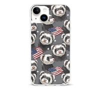 Ferret U.S. Flag Slim Phone Cases Compatible with iPhone 14 Plus | Novelty Funny Protective Cover for 14/14 Plus/14 Pro/14 Pro Max