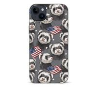 Ferret U.S. Flag Slim Phone Cases Compatible with iPhone 14 Plus | Novelty Funny Protective Cover for 14/14 Plus/14 Pro/14 Pro Max