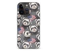 Ferret U.S. Flag Slim Phone Cases Compatible with iPhone 14 Pro Max | Novelty Funny Protective Cover for 14/14 Plus/14 Pro/14 Pro Max