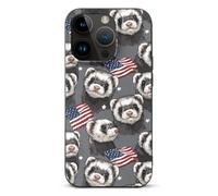 Ferret U.S. Flag Slim Phone Cases Compatible with iPhone 14 Pro | Novelty Funny Protective Cover for 14/14 Plus/14 Pro/14 Pro Max