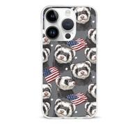 Ferret U.S. Flag Slim Phone Cases Compatible with iPhone 14 Pro | Novelty Funny Protective Cover for 14/14 Plus/14 Pro/14 Pro Max