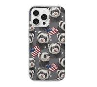 Ferret U.S. Flag Slim Phone Cases Cover Compatible with iPhone 16/16 Plus/16 Pro/16 Pro Max/16 E