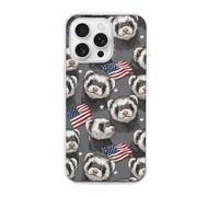 Ferret U.S. Flag Slim Phone Cases Cover Compatible with iPhone 16/16 Plus/16 Pro/16 Pro Max/16 E