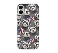 Ferret U.S. Flag Slim Phone Cases Cover Compatible with iPhone 16/16 Plus/16 Pro/16 Pro Max/16 E
