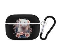 Ferret with Flower Personalized Wireless Bluetooth Earphone Protective Case Cover Compatible with Airpods Pro