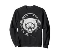 Ferret With Headphones DJ Music Pet Lover Sweatshirt