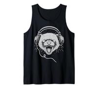 Ferret With Headphones DJ Music Pet Lover Tank Top