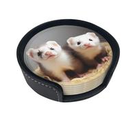 Ferrets Coasters For Drinks Set Of 6 Leather Tea Cup Coaster Drink Coasters For Cup Kitchen Bar Home Decor Housewarming Gift