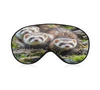 Ferrets Eye Mask Sleep Mask for Side Sleeper Women Men Pressure-Free & Light Block-Out Blindfold Soft Comfortable Eye Covers Breathable Blindfold Adjustable