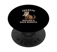Ferrets Natures Sock Bandits Funny Pet Thief Animal Lover PopSockets Adhesive PopGrip